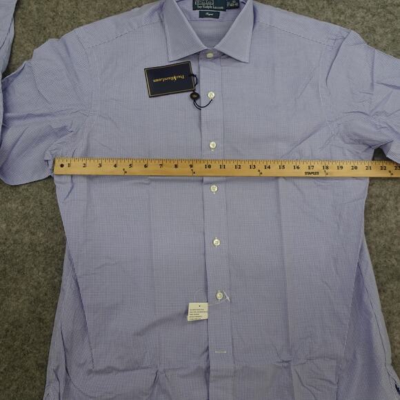 Polo Ralph Lauren Button Up Shirt‎ Mens 16 40 41 Blue White Regent Fit Dress K - Picture 4 of 13
